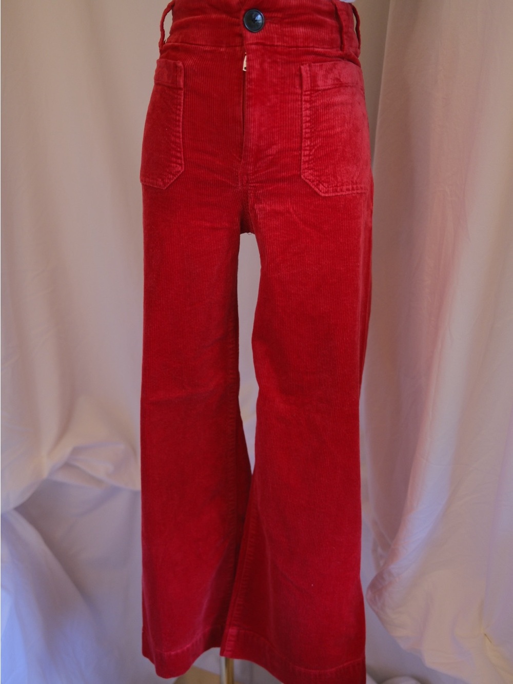 Anthropologie Maeve The Colette Red Corduroy Wide Leg Pants Size 24 - Picture 3 of 7